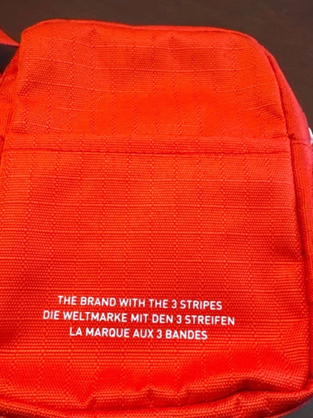 adidas Red and White Logo Zip Pull Pouch - Picture 5 of 5